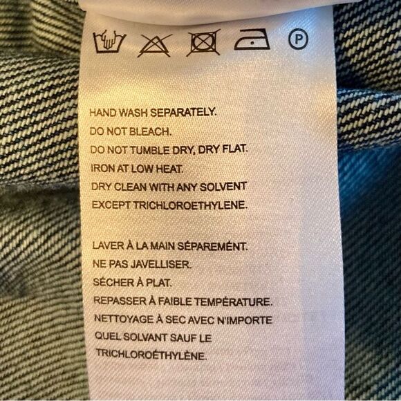 RARE Farm Rio Crochet Squares Denim Jacket & Jeans Set Pants Granny Blue Size S - Picture 16 of 16